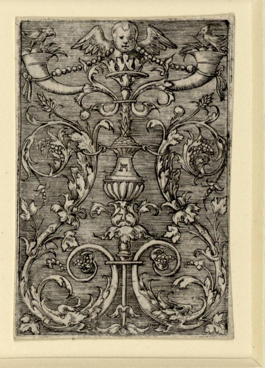 Albrecht Altdorfer, Ornament mit Engelskopf, Inv. Nr.: DG1926/1750
