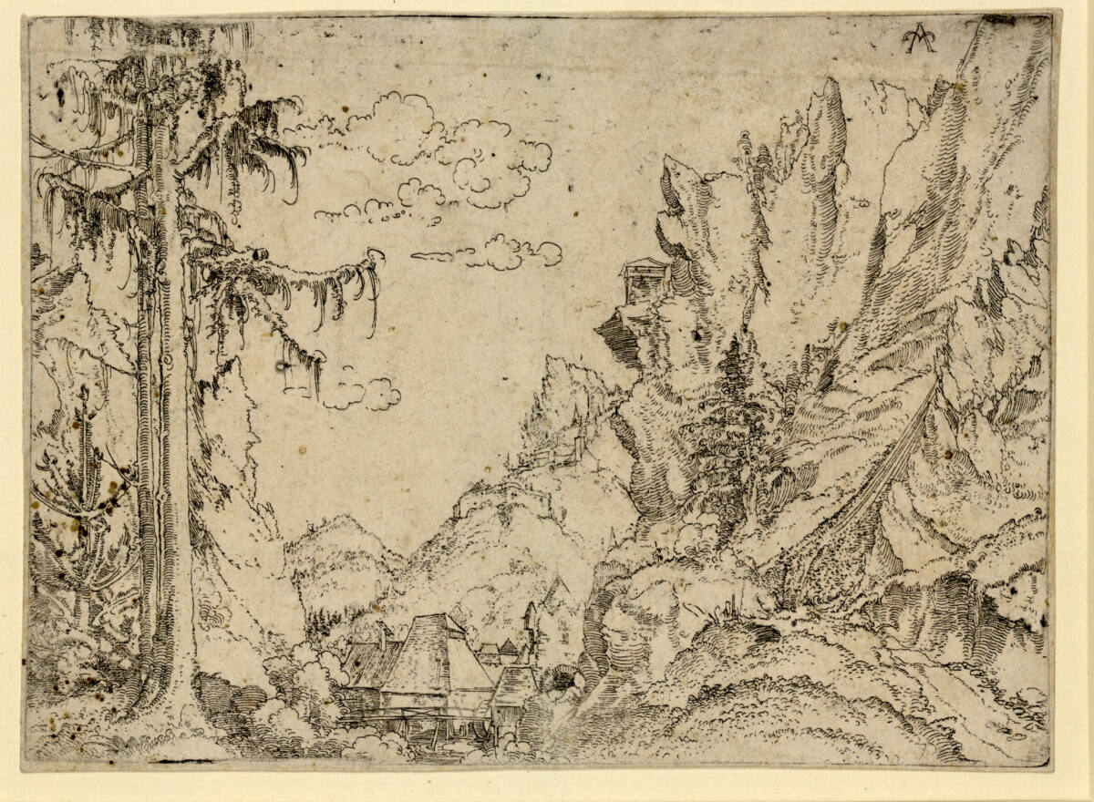 Berglandschaft mit Dorf, Erhard Altdorfer