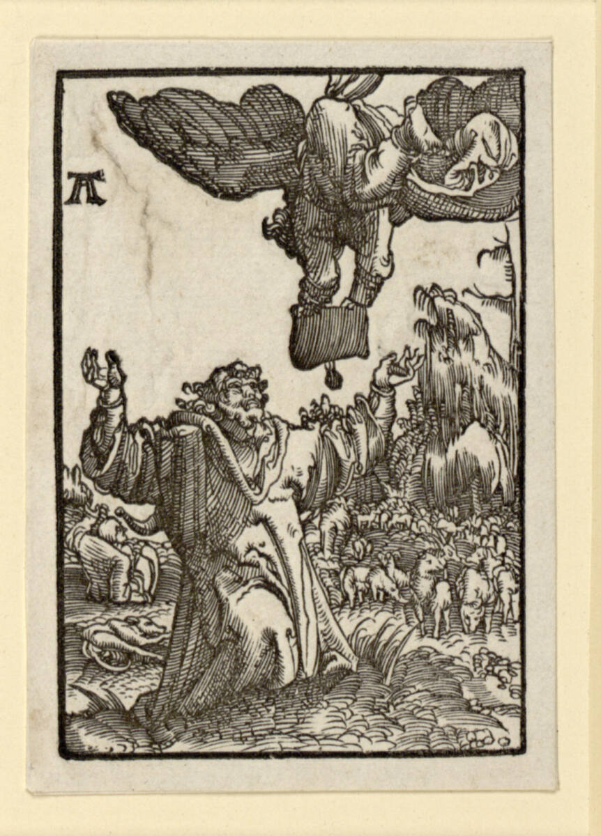 Ein Engel verkündigt Joachim die Geburt einer Tochter, Albrecht Altdorfer