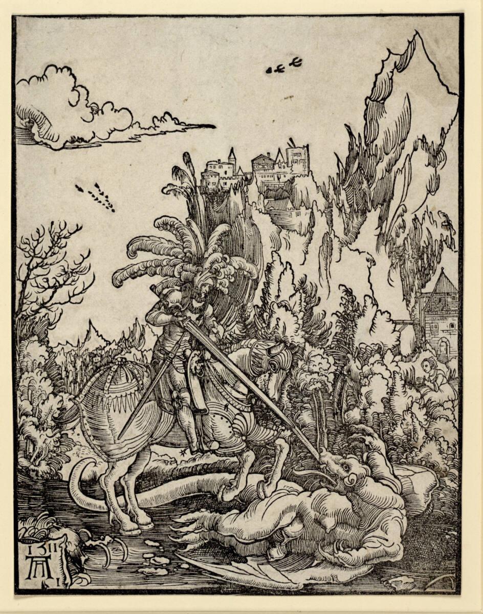Albrecht Altdorfer, Der heilige Georg tötet den Drachen, Inv. Nr.: DG1926/1852