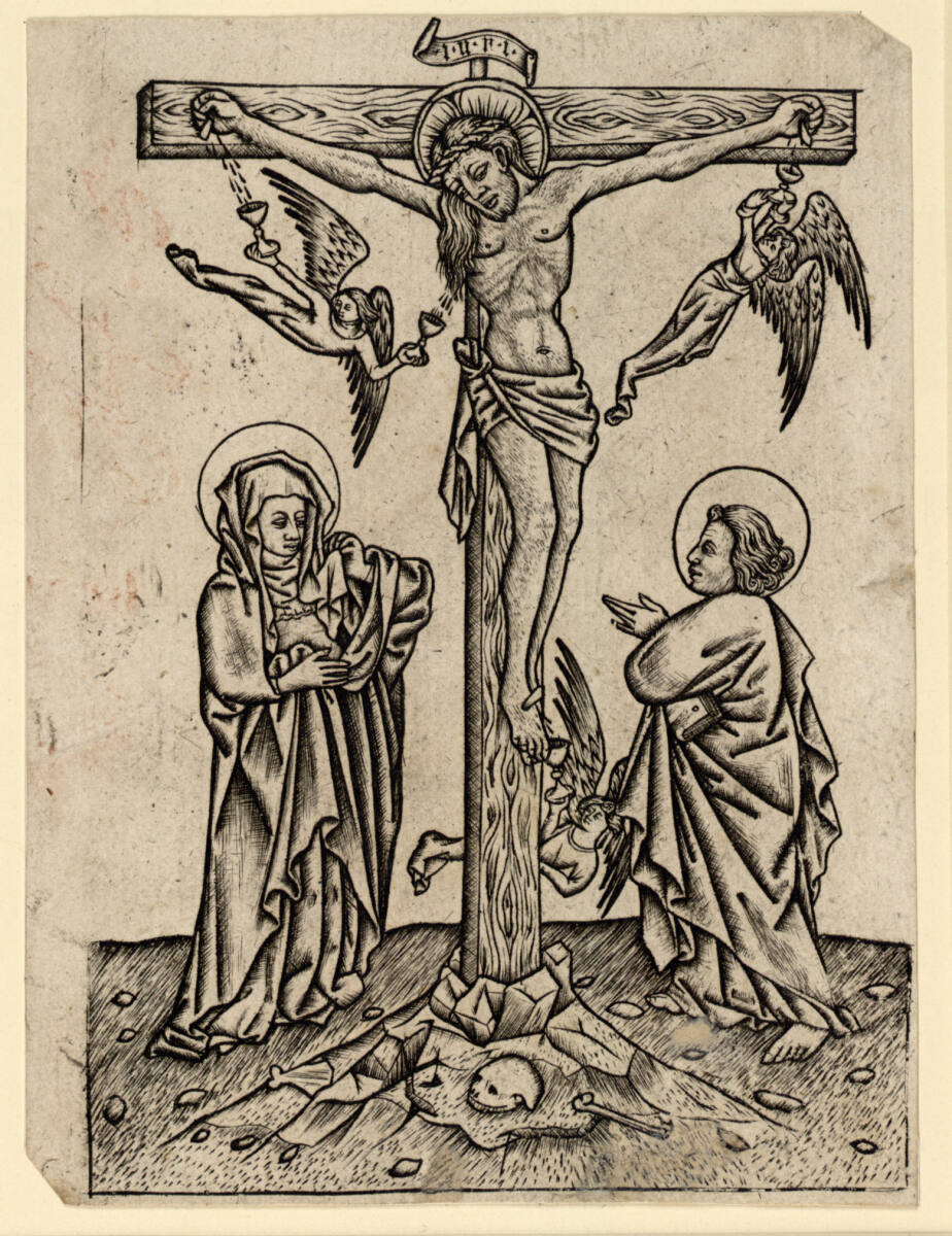 Christus am Kreuz mit drei Engeln, Meistervon1462