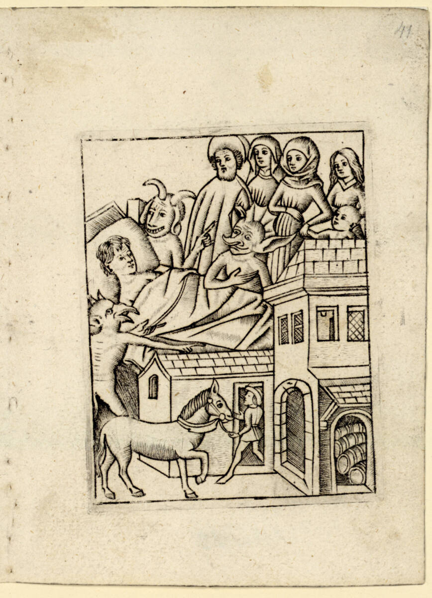 Versuchung durch Geiz (Ars moriendi IX)