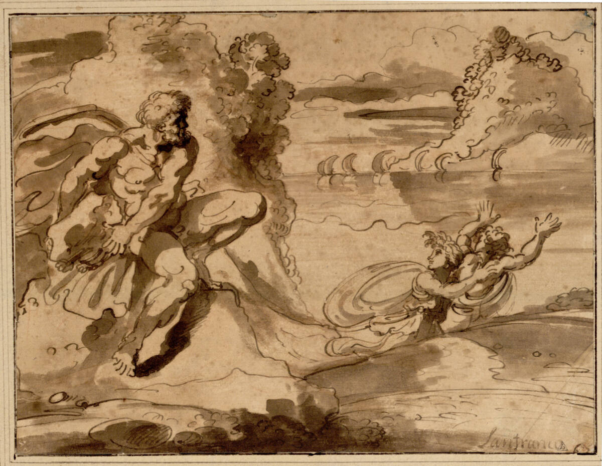 Acis und Galathea flüchten vor Polyphem, Giovanni Lanfranco