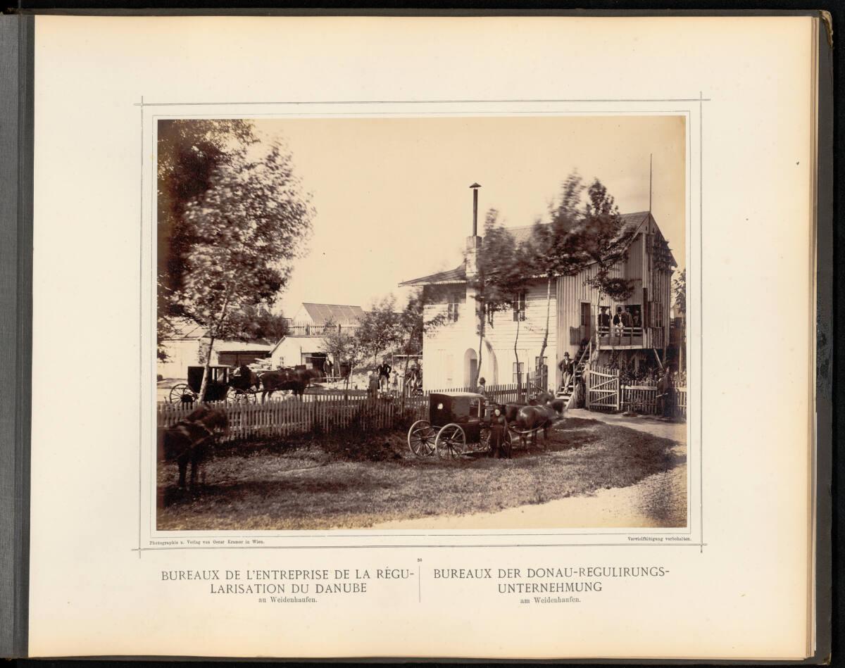 Oskar Kramer, Hermann Voigtländer?, Bureaux der Donau-Regulirungs-Unternehmung am Weidenhaufen,…
