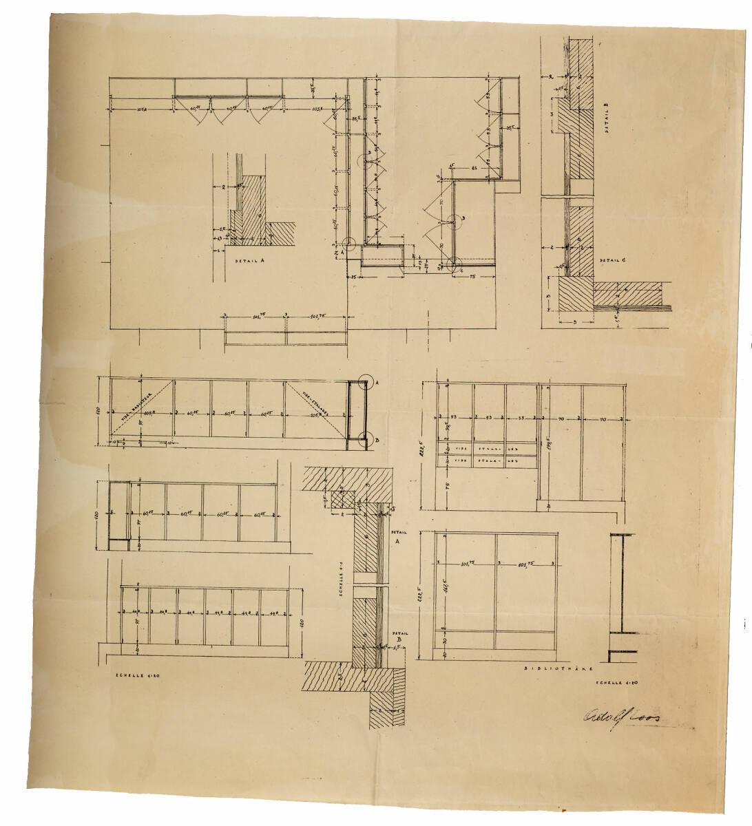 Haus Tristan Tzara, Paris XVIII, 15, Avenue Junot, Frankreich, Details für die Bibliothek, Inv.…