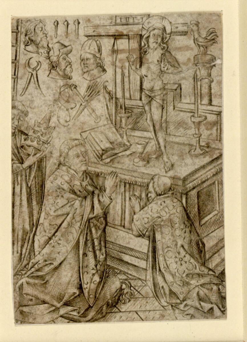 Israhel van Meckenem, Christus erscheint dem hl. Gregor bei der Messe, Inv. Nr.: DG1926/971