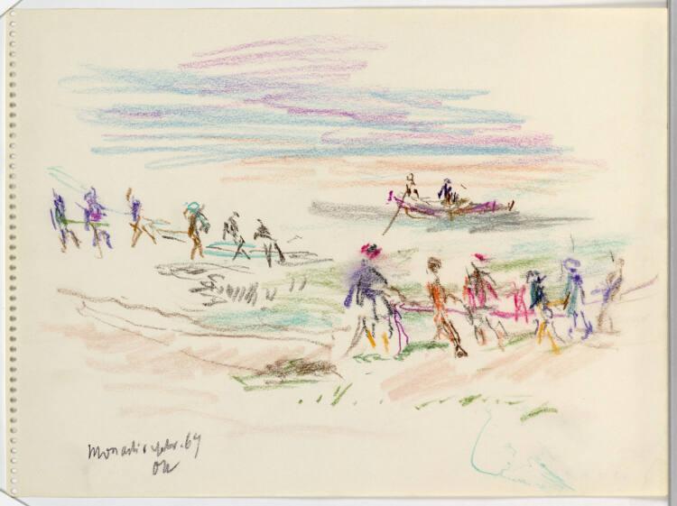 Oskar Kokoschka, Zwei Gruppen von Fischern am Strand von Monastir, Inv. Nr.: 44410/25