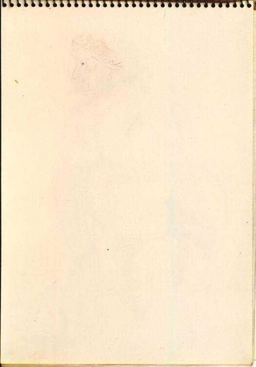 Oskar Kokoschka, Leeres Blatt mit einem Abdruck eines Kopfes im Profil, Inv. Nr.: 44407/25