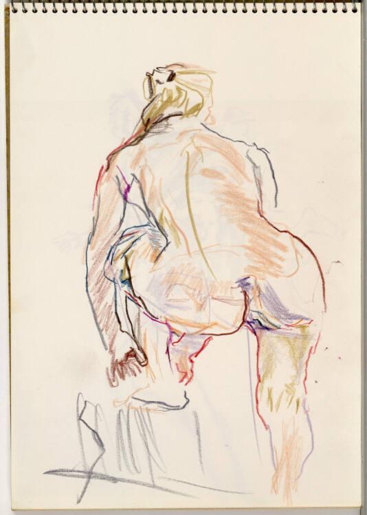 Oskar Kokoschka, Venus, Rückenansicht; nach der Porzellanfigur "Venus und Cupido" von C.G.Schub…