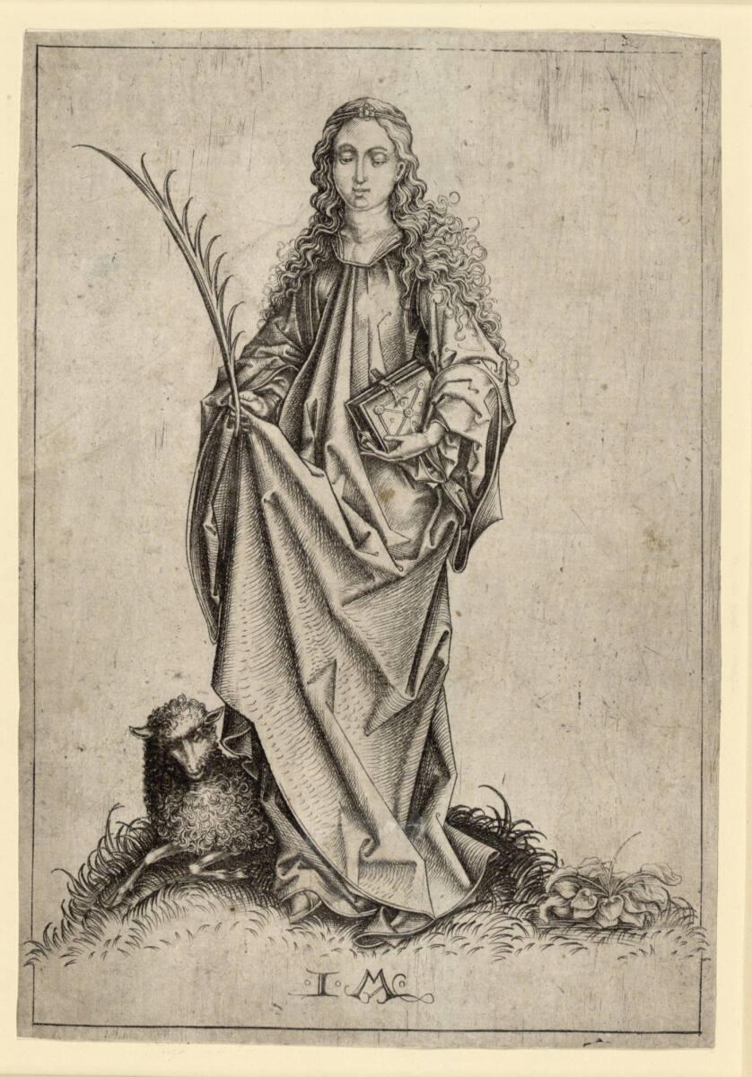 Israhel van Meckenem, Die heilige Agnes, Inv. Nr.: DG1926/1053