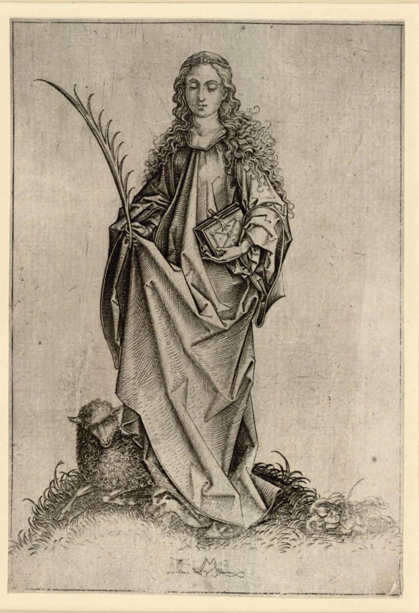Israhel van Meckenem, Die heilige Agnes, Inv. Nr.: DG1926/1054
