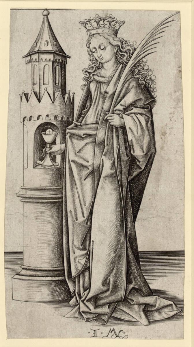 Israhel van Meckenem, Die heilige Barbara, Inv. Nr.: DG1926/1055