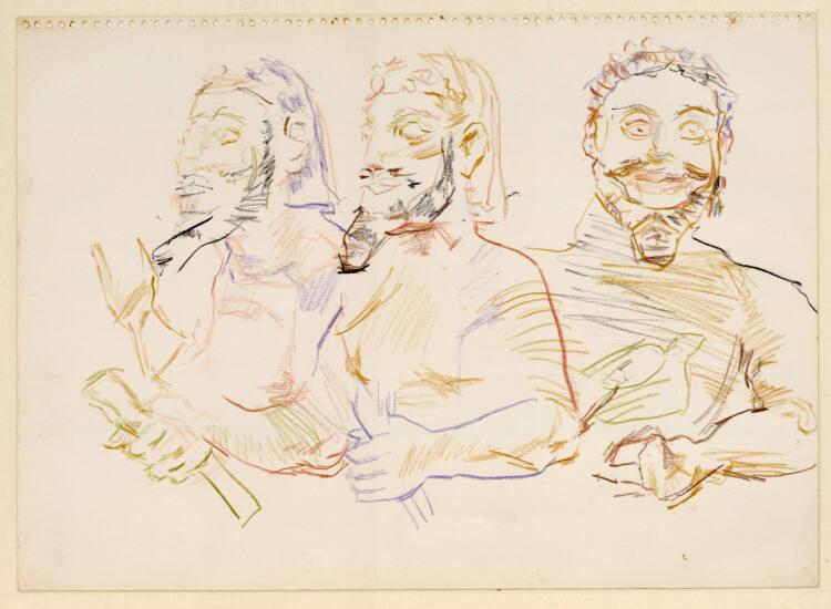 Oskar Kokoschka, Dreileibiger Dämon Nereus; Fragmente aus dem Poros-Giebel des Athene-Tempels a…