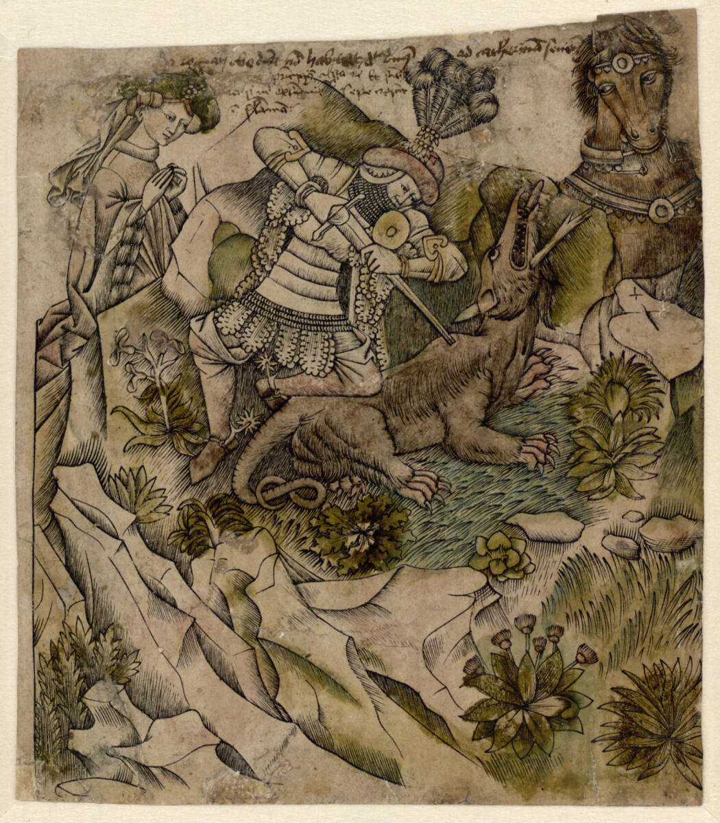 Der Drachenkampf des hl. Georg, Master of the Playing Cards, 1440–1450