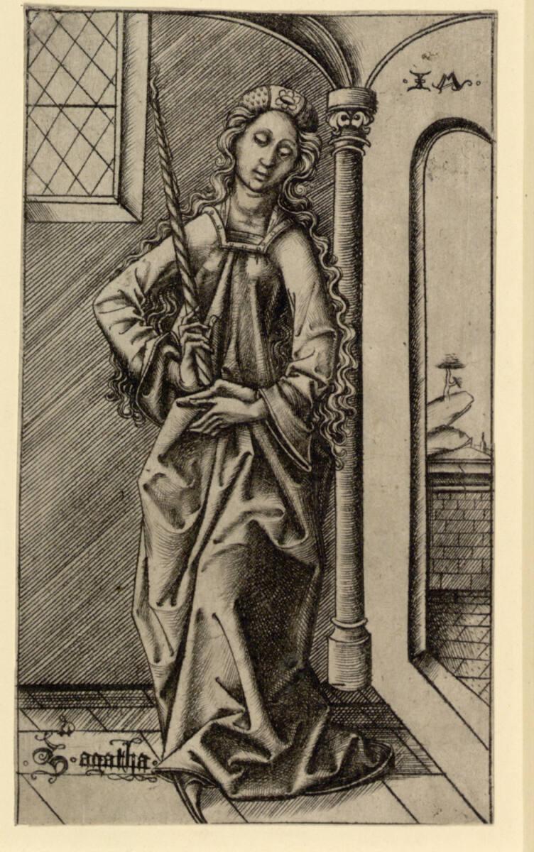 Israhel van Meckenem, Heilige Agathe, Inv. Nr.: DG1926/1077