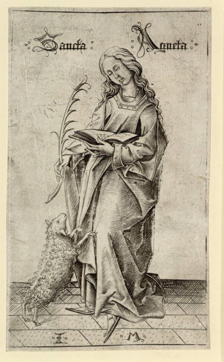 Israhel van Meckenem, Die heilige Agnes, Inv. Nr.: DG1926/1078