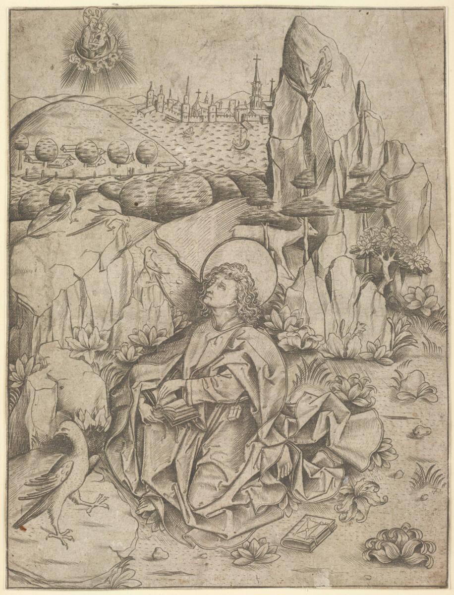 Israhel van Meckenem, Johannes auf Patmos, Inv. Nr.: DG1926/1125