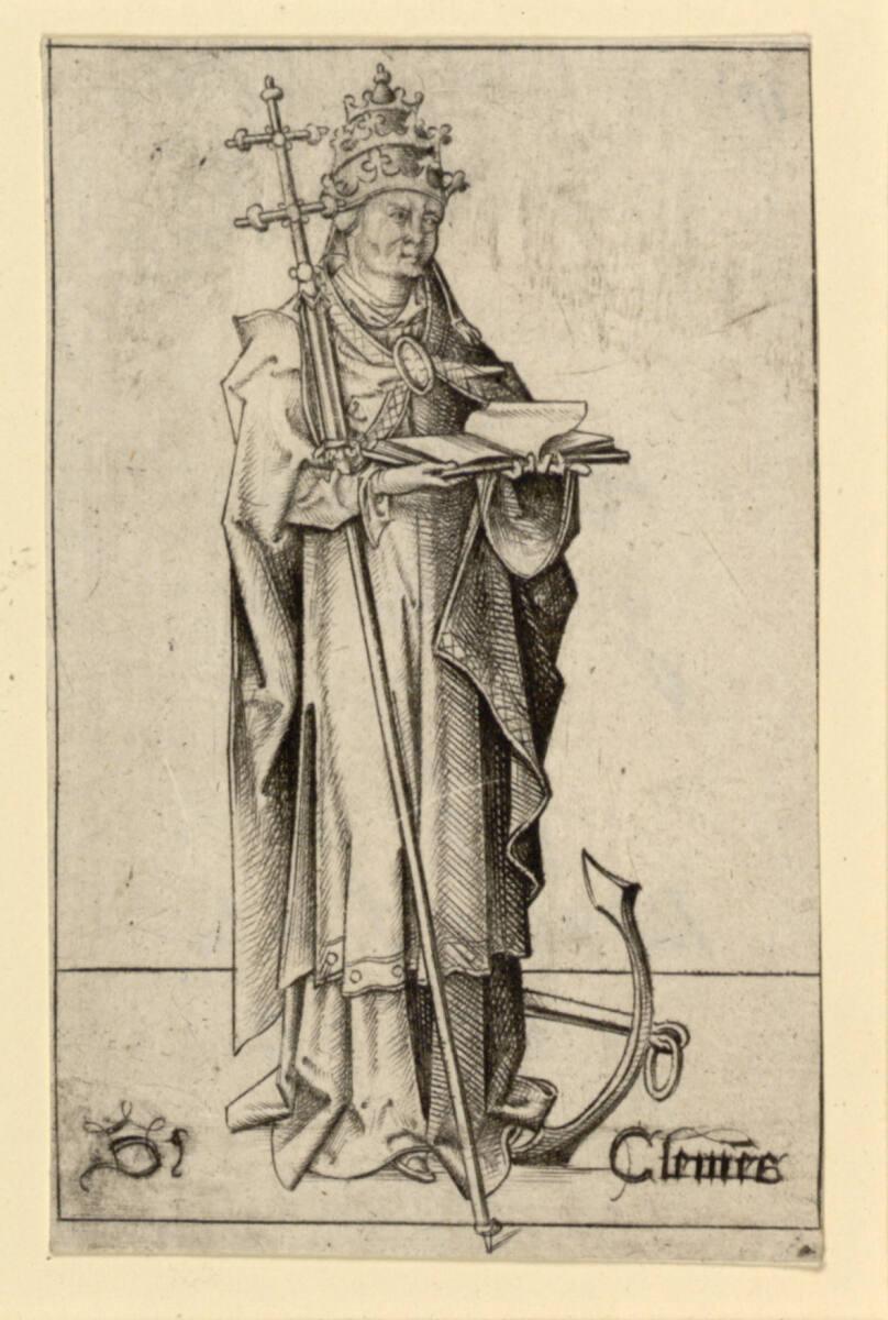 Israhel van Meckenem, Der heilige Clemens, Inv. Nr.: DG1926/1183
