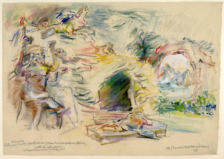 Oskar Kokoschka, Theaterentwurf zu Ferdinand Raimund, Die unheilbringende Krone, für das Wiener…