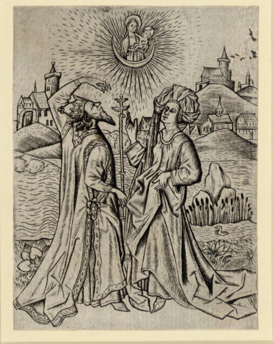 Israhel van Meckenem, Die Sibylle und Kaiser Augustus, Inv. Nr.: DG1926/1236
