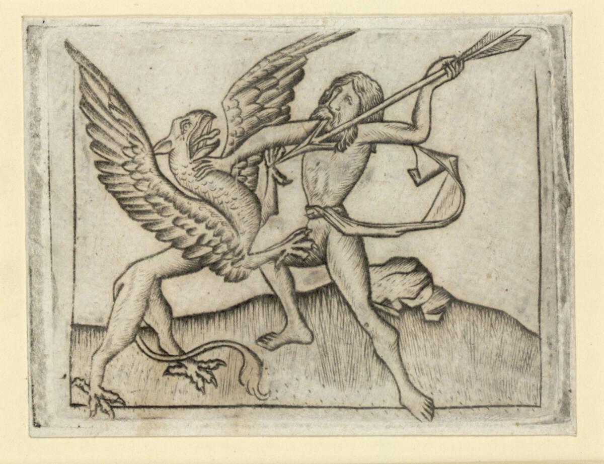 Israhel van Meckenem, Der Kampf mit dem Greifen, Inv. Nr.: DG1926/1284