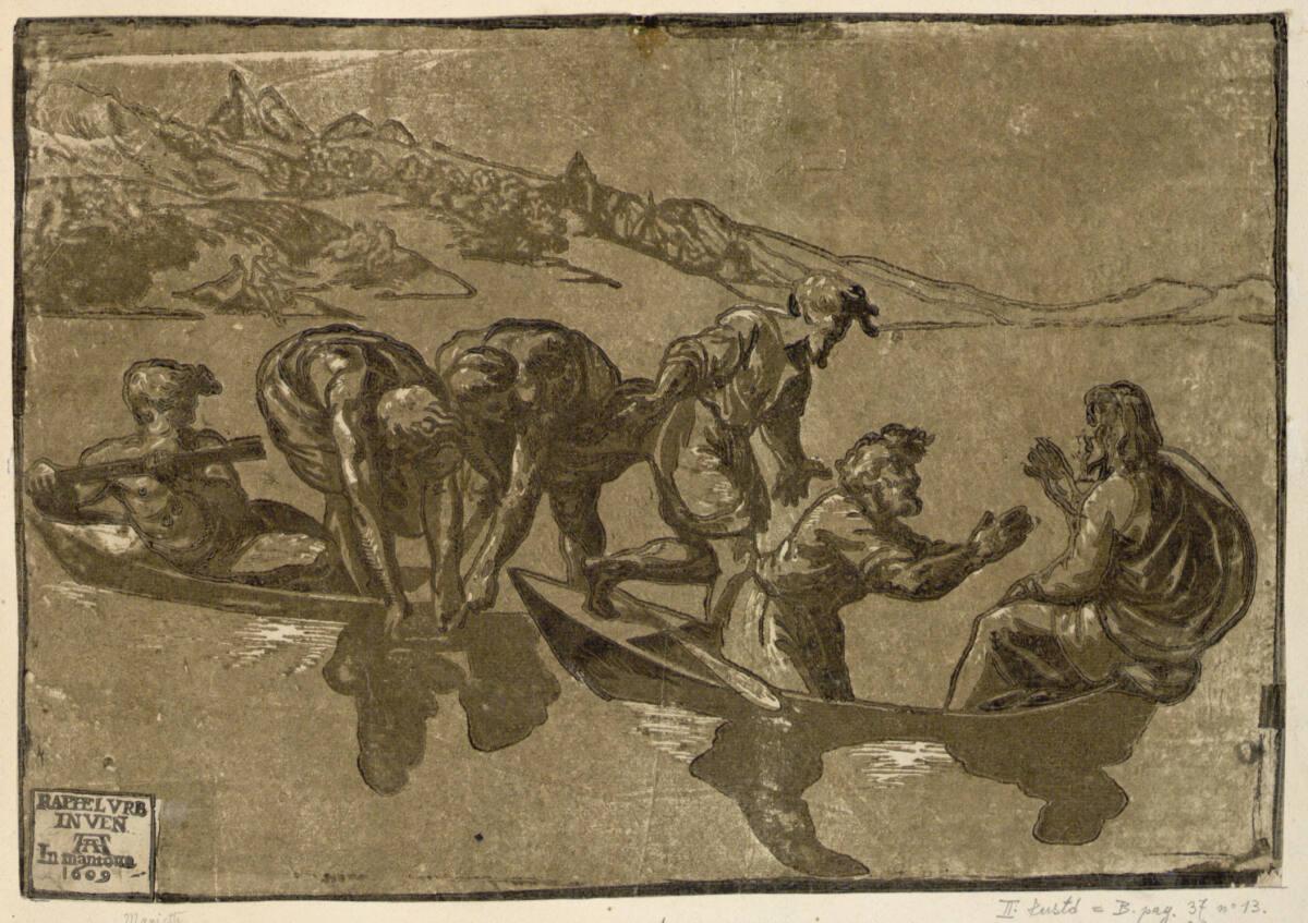 Ugo da Carpi, Der wunderbare Fischzug, Inv. Nr.: DG2002/280