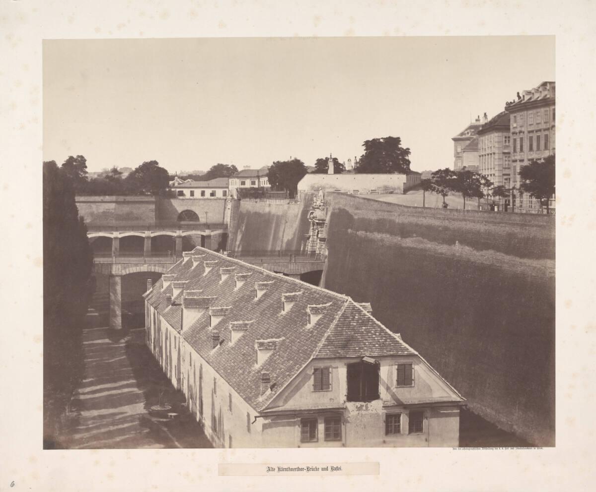 K. K. Hof- und Staatsdruckerei Wien, Altes Kärnthnerthor-Brücke und Bastei, Inv. Nr.: Foto2003/…