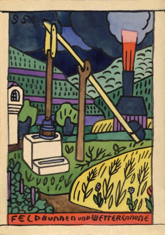 Franz von Zülow, Feldbrunnen und Wetterkanone, Inv. Nr.: 44677/51