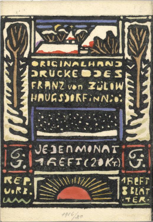 Franz von Zülow, Titelblatt, Inv. Nr.: DG1916/80/90