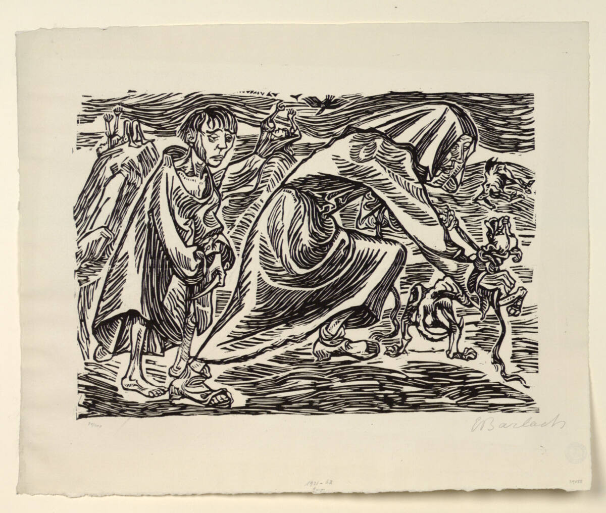 Hundfängerin, Ernst Barlach, 1919