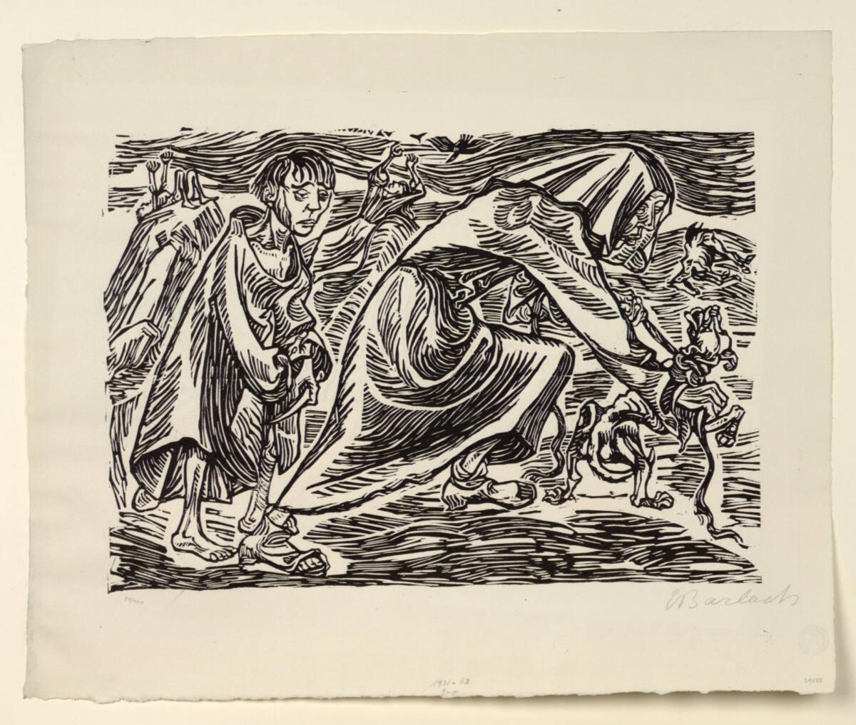 Ernst Barlach, Hundfängerin, Inv. Nr.: DG1921/63