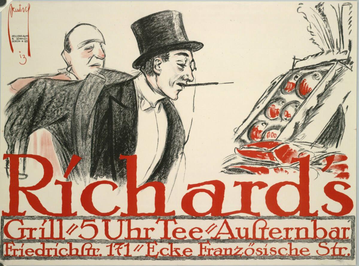 Ernst Deutsch-Dryden, Richard's Grill - 5 Uhr Tee - Austernbar, Friedrichstr. 171 - Ecke Franzö…