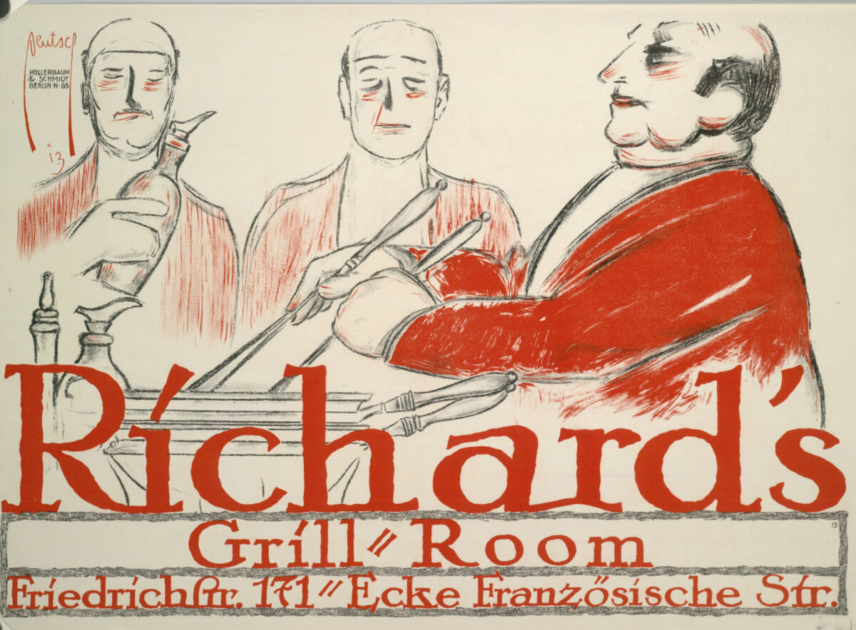 Richard's Grill - Room, Friedrichstr. 171 - Ecke Französische Str., Berlin KunstanstaltHollerbaum&Schmidt, 1913