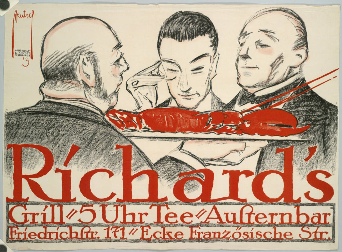 Richard's Grill - 5 Uhr Tee - Austernbar, Friedrichstr. 171 - Ecke Französische Str., Berlin KunstanstaltHollerbaum&Schmidt, 1913