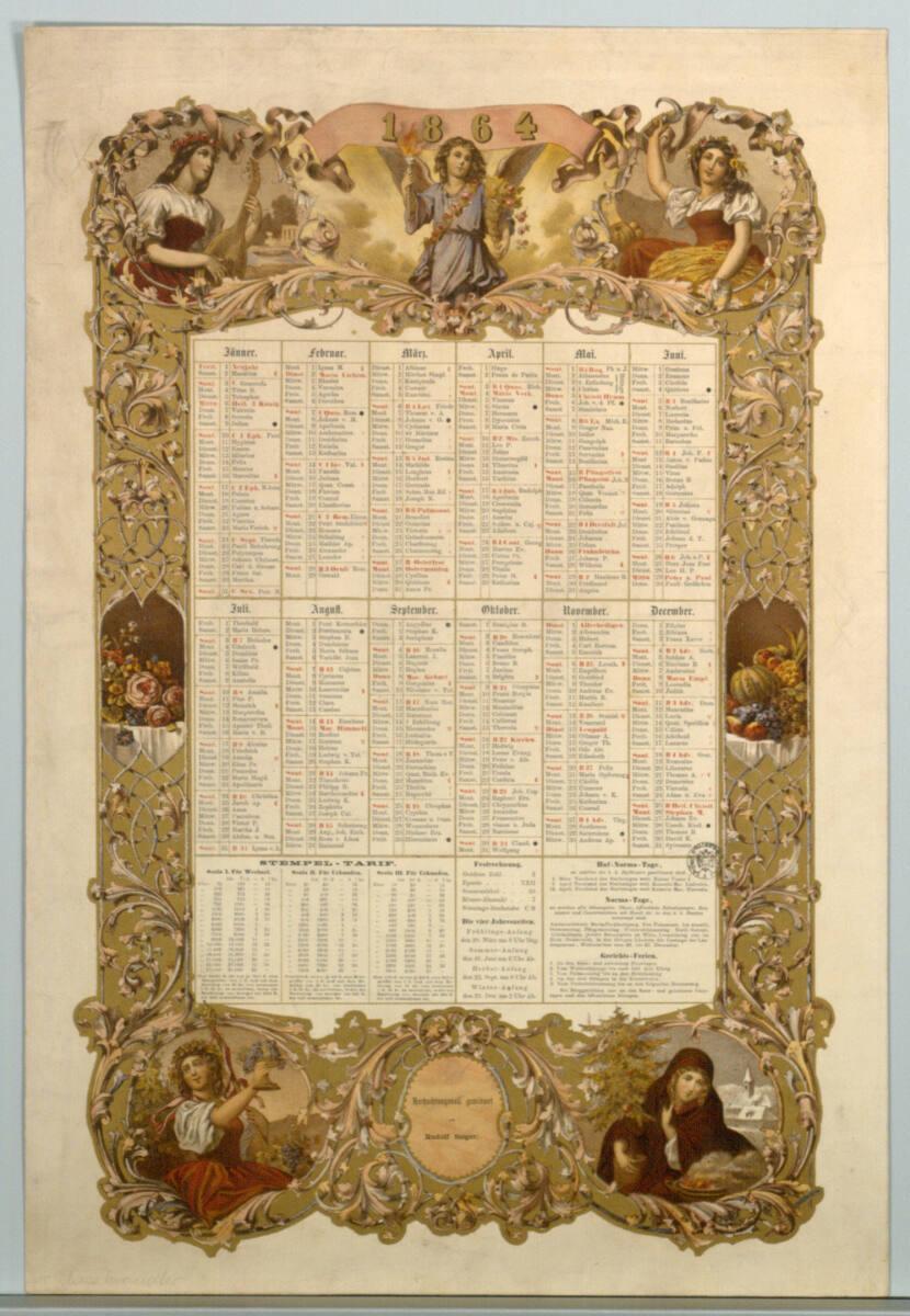 Hasslwandter, Bildkalender 1864, Inv. Nr.: DG2003/248