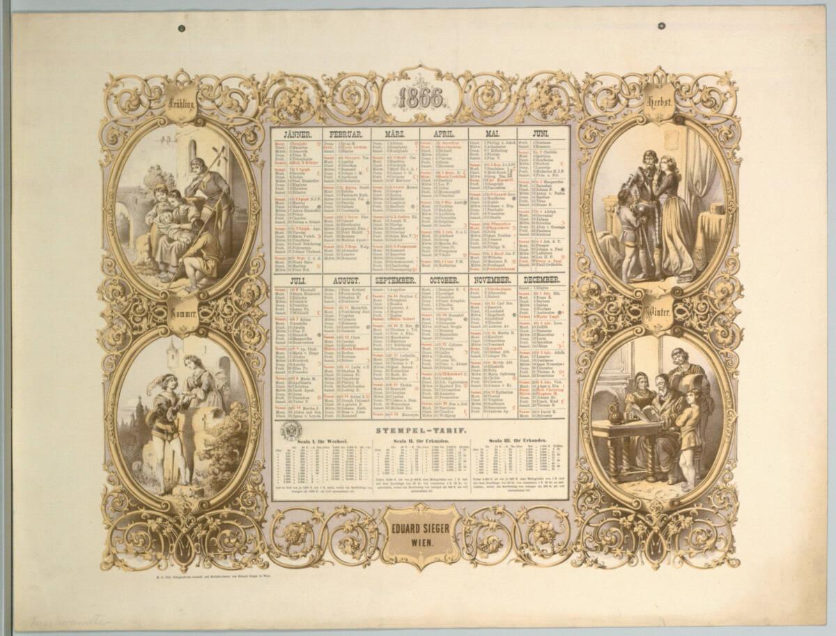 Hasslwandter, Bildkalender 1866, Inv. Nr.: DG2003/252