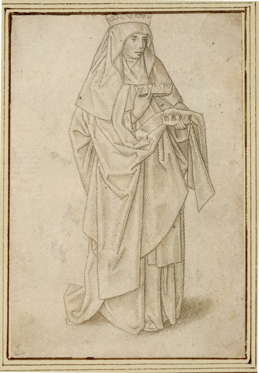Die hl. Elisabeth von Thüringen (Gekrönte Nonne mit zwei Kronen in Händen), Südniederländisch