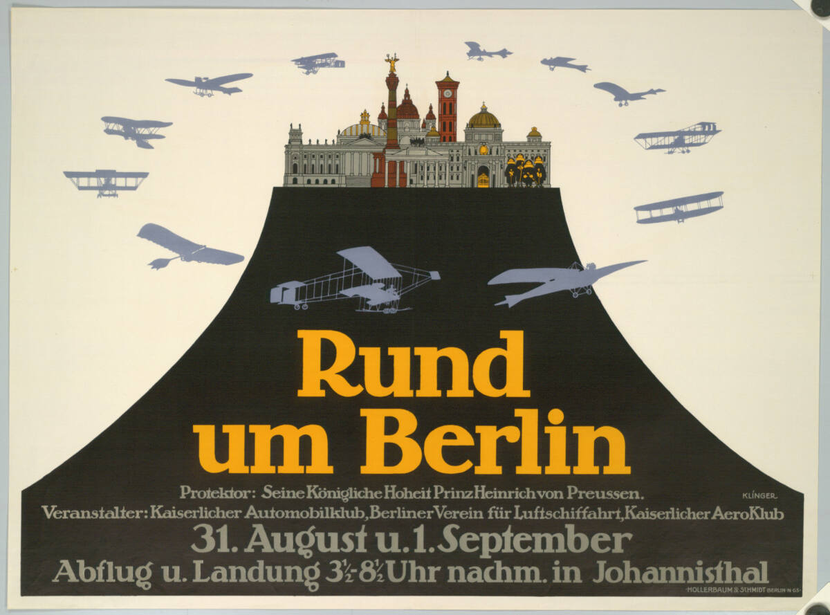 Rund um Berlin; Veranstalter: Kaiserlicher Automobilklub, Berliner Verein für Luftschiffahrt, Kaiserlicher AeroKlub; in Johannisthal, Berlin KunstanstaltHollerbaum&Schmidt, 1912