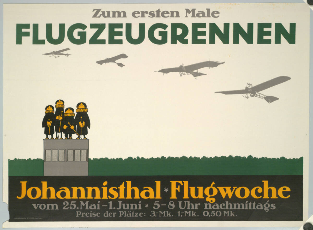 FLUGZEUGRENNEN; Johannisthal Flugwoche, Berlin KunstanstaltHollerbaum&Schmidt