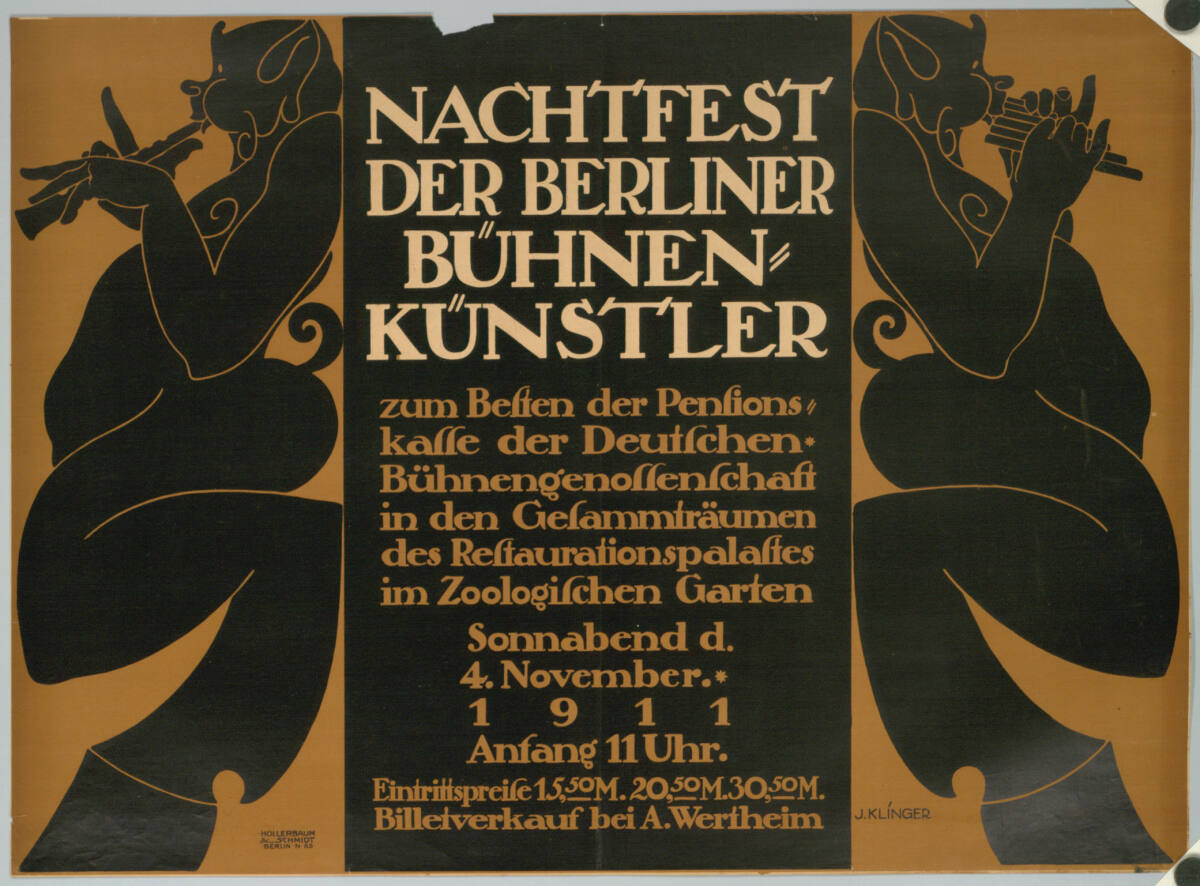 NACHTFEST DER BERLINER BÜHNENKÜNSTLER, 1911, Berlin KunstanstaltHollerbaum&Schmidt, 1911