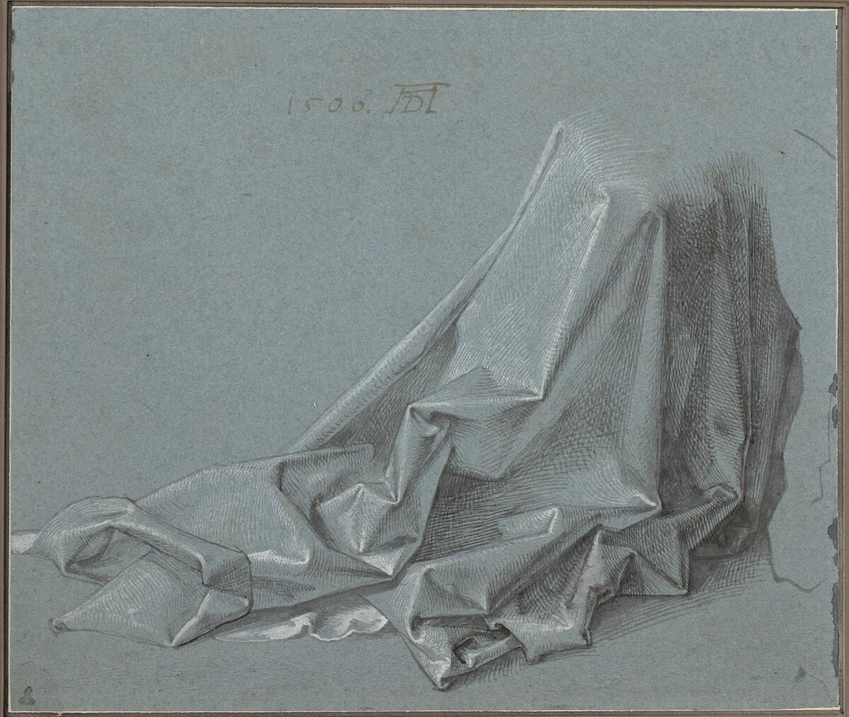 Draperiestudie (Studie im Umfeld der "Madonna mit dem Zeisig"), Albrecht Dürer, 1506
