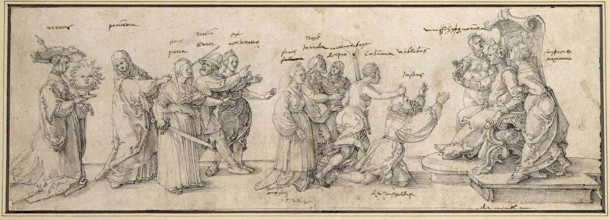 Albrecht Dürer, Verleumdung des Apelles (Studie für ein Wandbild im Nürnberger Rathaus), Inv. N…