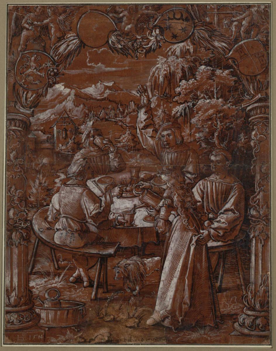Hans Leu d. J., Zechende Landsknechte (Scheibenriss), Inv. Nr.: 3223