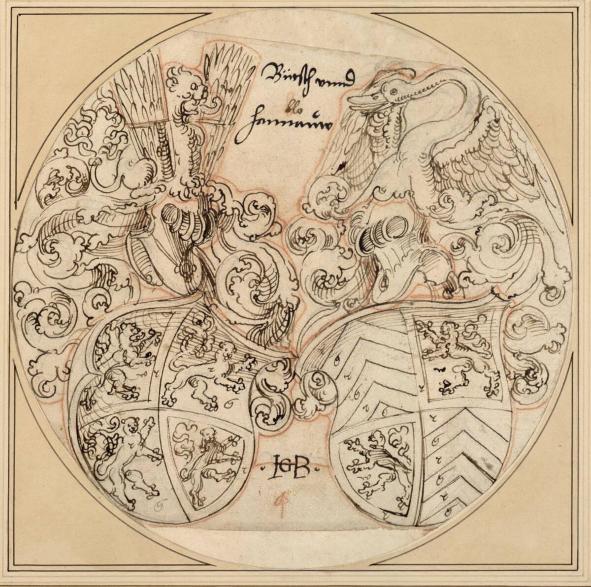 Straßburger Meister, Wappen Bitsch-Hanau (Scheibenriss), Inv. Nr.: 3234