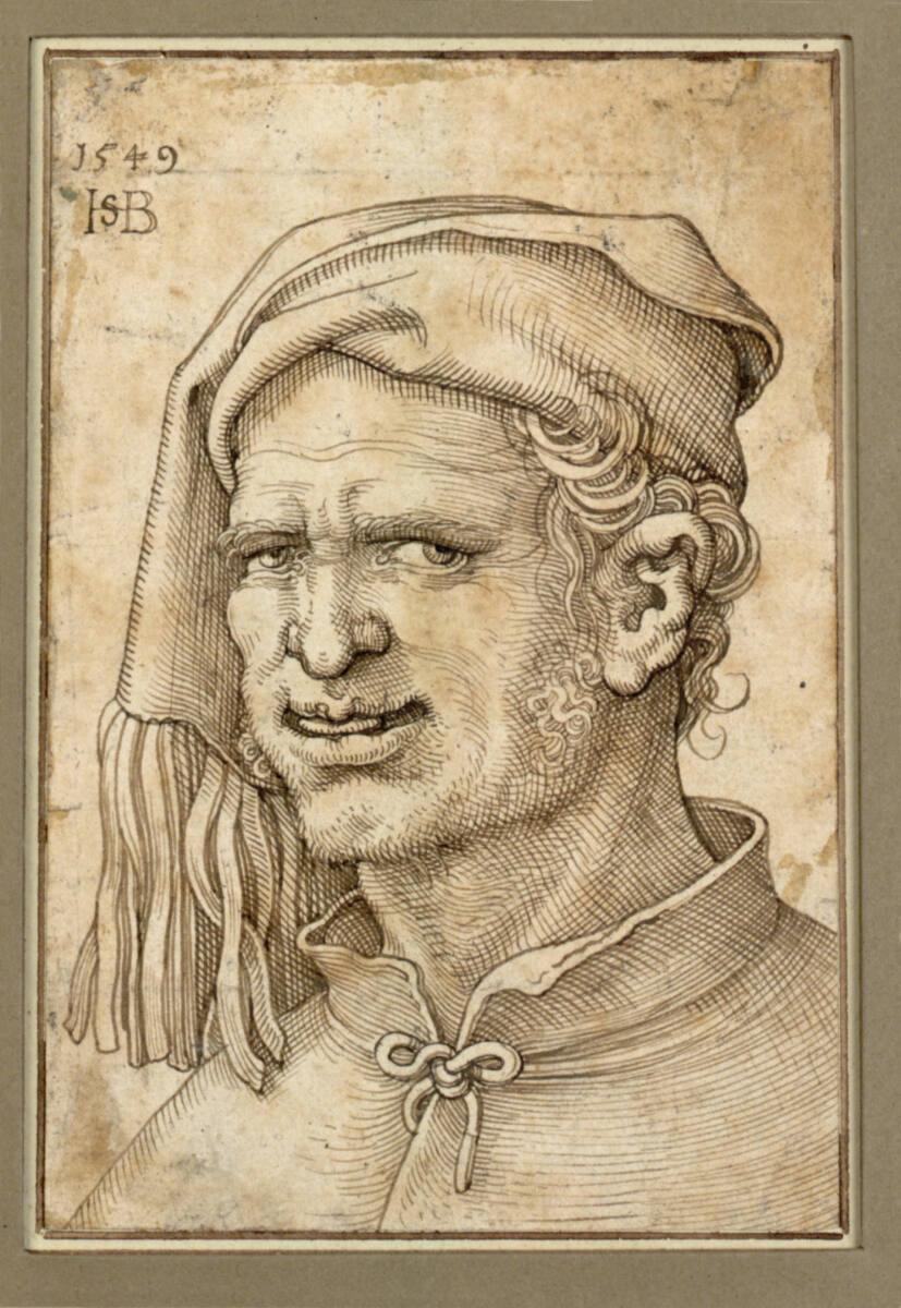 Sebald Beham, Bildnis eines grimassierenden Mannes mit Mütze, Inv. Nr.: 3260