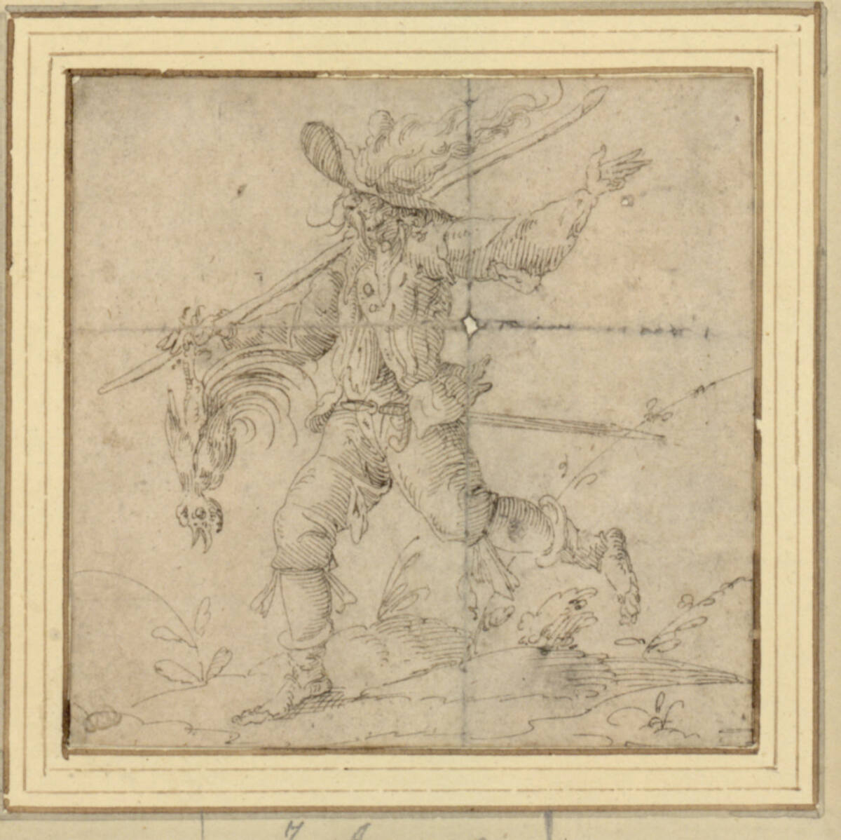 Marodeur mit totem Hahn, Jost Amman