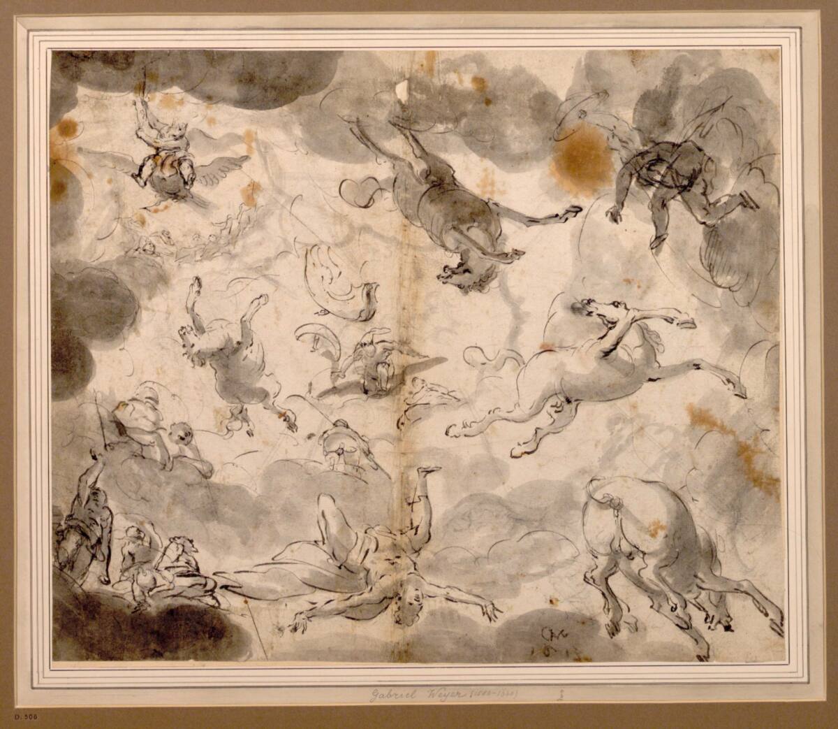 Der Sturz des Phaeton (Entwurf für ein Deckenbild), Gabriel Weyer, 1613