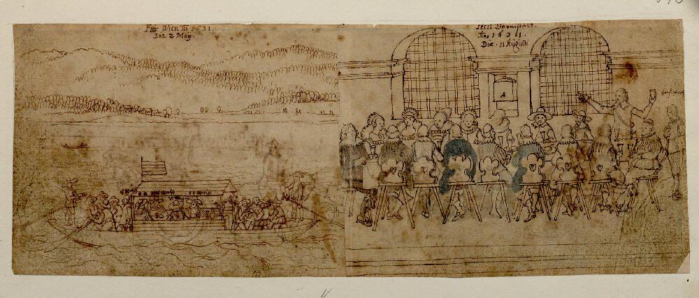 Valentin Wagner, Reiseskizzenbuch: Das Bankett zu Darmstadt, Inv. Nr.: 3382v