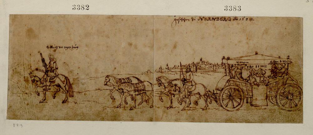 Valentin Wagner, Reiseskizzenbuch: Die Reisegesellschaft des Herrn V. Wagner auf der Fahrt von …