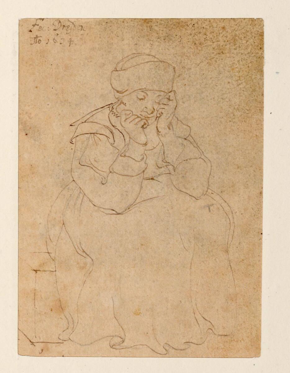 Valentin Wagner, Reiseskizzenbuch: Schlummernde Frau, Inv. Nr.: 3450v